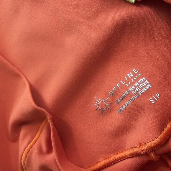 Aerie Offline Real Me Extra Flare Twist Front Leggings, Yoga, Orange, Size Small - Picture 6 of 9